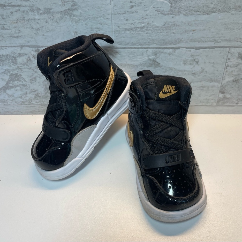 Nike Air Jordan Legacy 312 Toddler Shoes Sneakers Black Gold Size 4C